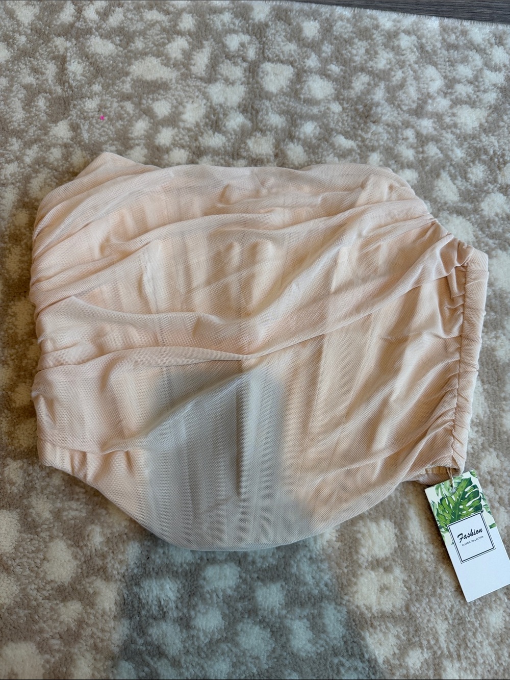 Strapless Peach Chiffon Ruched Bandeau Top